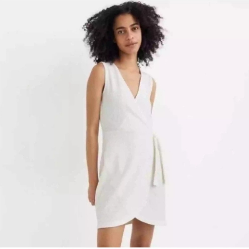 Madewell White Wrap Mini Dress